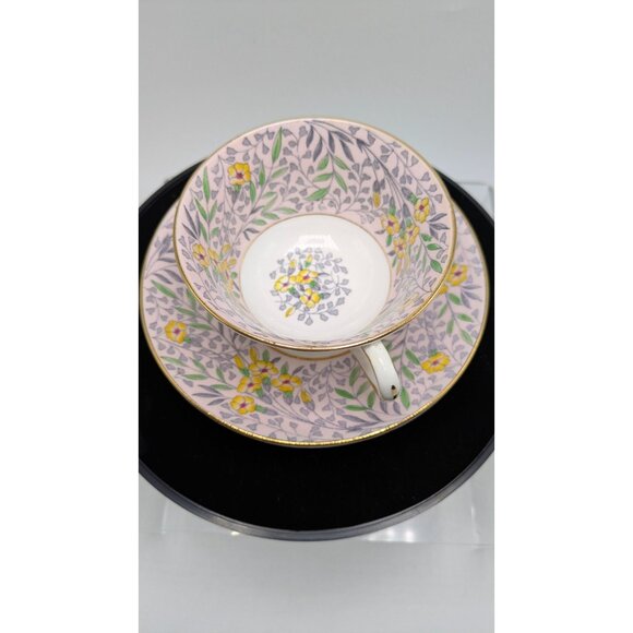 Rosina Wide Mouth Teacup & Saucer Set Floral Pattern & Gold Trim Bone China - Picture 13 of 16